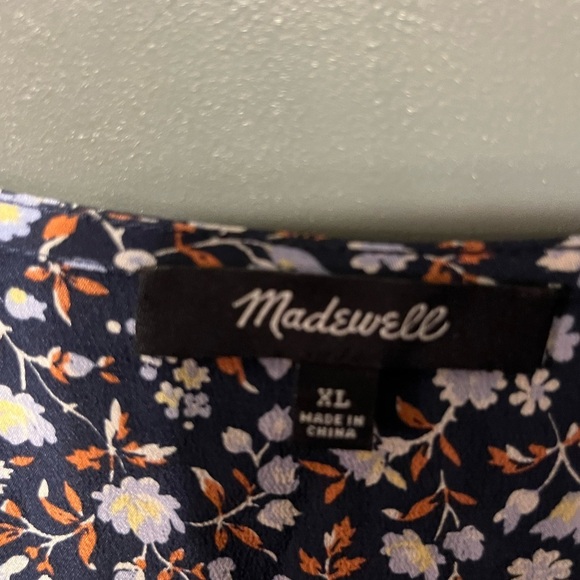 Madewell Floral Print Blouse - Navy and White - Picture 5 of 8